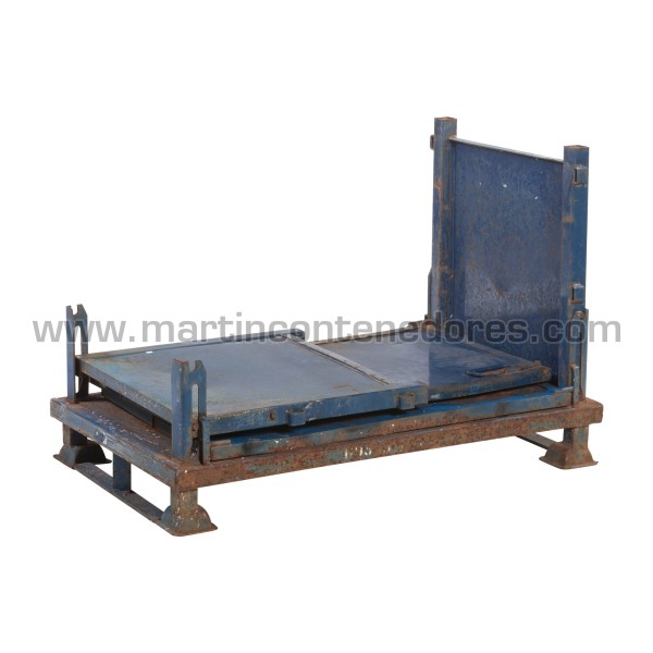 Foldable container 1010x600x640/500 mm with flap and 2 runners