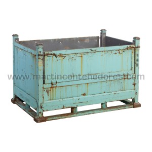 Contenedor metálico con 2 puertas 1200x800x760/550 mm