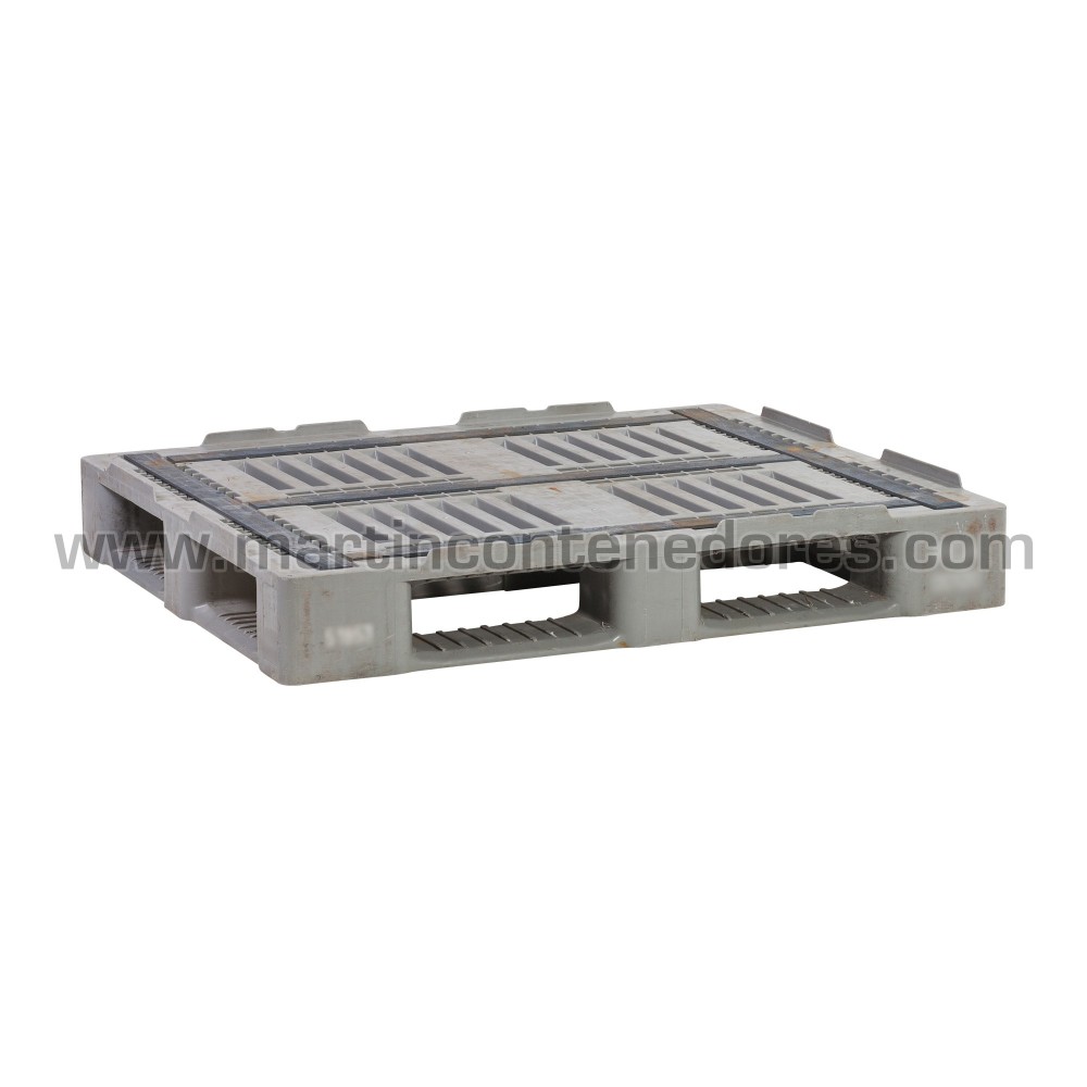 Palette plastique ajourée 1200x1000x160 mm 5 traîneaux Palette plastique ajourée 1200x1000x160 mm 5 traîneaux