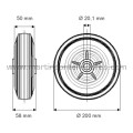 Rueda giratoria con freno PVO 200 mm