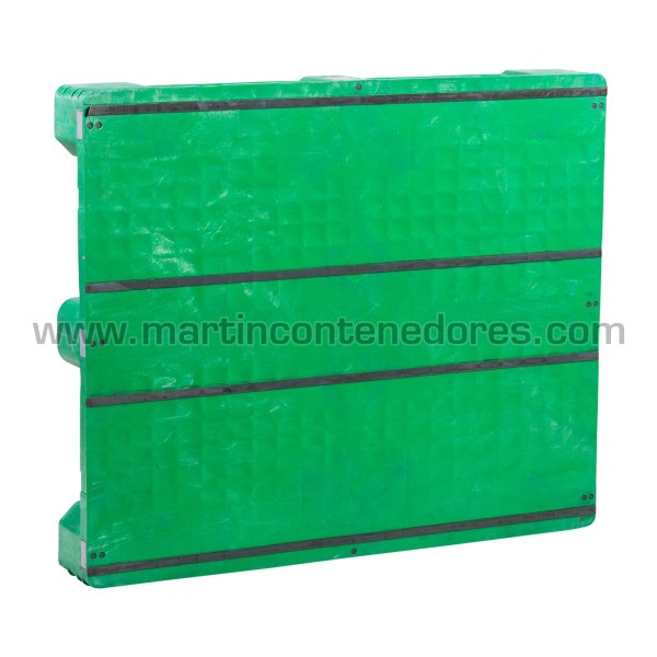 Palette plastique lisse renforcée 1200x1000x157 mm 3 traîneaux