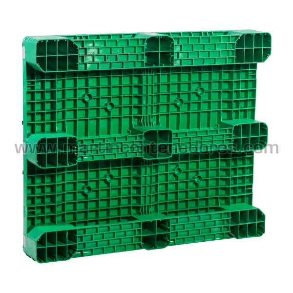 Palette plastique lisse renforcée 1200x1000x157 mm 3 traîneaux