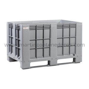 Contenedor plástico cerrado 1200x800x760/585 mm 2 patines
