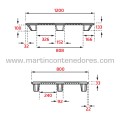Palette plastique ajourée emboitable ONE-WAY 1200x800x133 mm