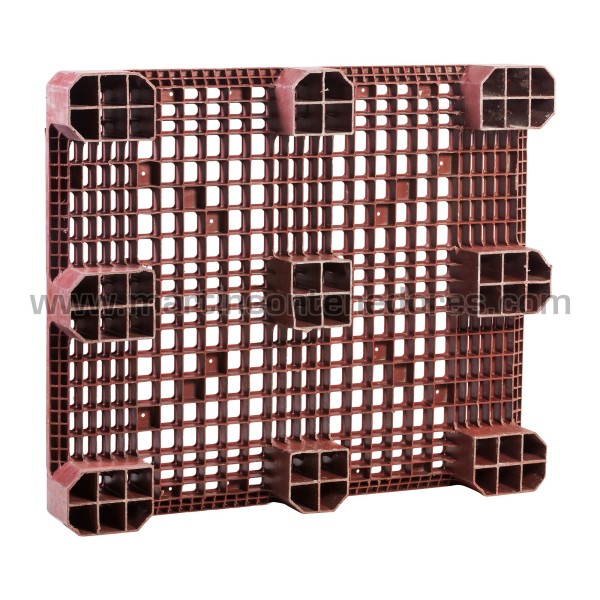 Palette plastique ajourée 1200x1000x140 mm 9 pieds
