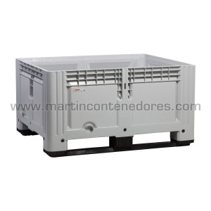 Contenedor plástico 1200x1000x639/460 mm 2 patines