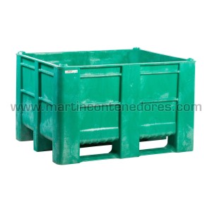 Contenedor plástico monobloque DOLAV 1200x1000x740/600 mm 3 patines