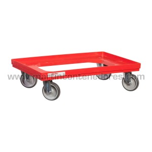 Chariot roulant 615x415x165 mm avec 4 roulettes pivotants