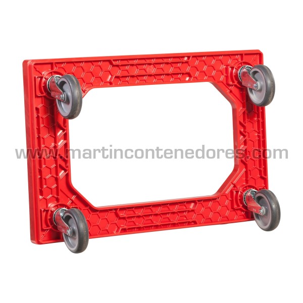 Base com rodas 615x415x165 mm com 4 rodízios giratórios
