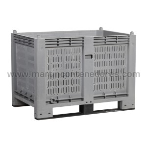 Contenedor plástico ranurado 1200x800x850/690 mm 2 patines