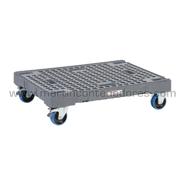 Chariot roulant ajourée 800x600x198 mm avec 2 roulettes pivotants