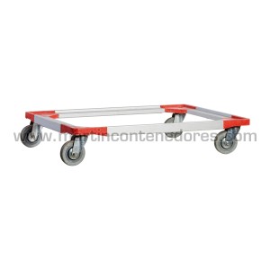 Base rodante 800x600x160/10 mm con 4 ruedas giratorias