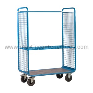Chariot de préparation de commandes avec 1 étagères et 2 roues avec freins 1300x670x1870 mm