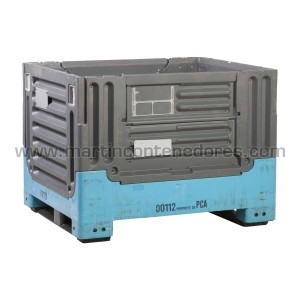 Caisse-palette plastique PCA00112 1200x1000x900/720 mm 2 traîneaux