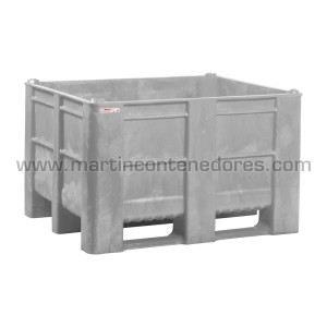 Contenedor plástico monobloque DOLAV 1200x1000x740/600 mm 3 patines