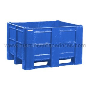 Caisse-palette plastique monobloc DOLAV 1200x1000x740/600 mm 3 traîneaux