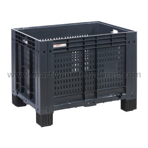 Caisse-palette plastique ajourée 800x600x630/530 mm 4 pieds