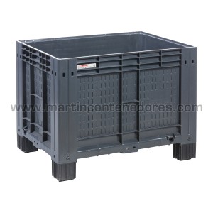 Closed plastic pallet box 800x600x630/530 mm 4 feet