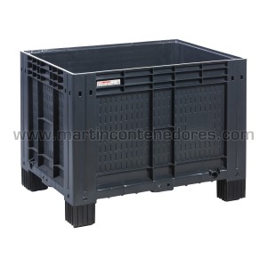Closed plastic pallet box 800x600x630/530 mm 4 feet