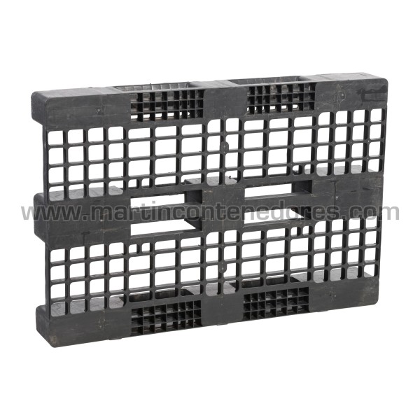 Palette plastique ajourée 1200x800x150 mm 3 traîneaux