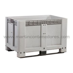 Contenedor plástico cerrado 1200x800x780/610 mm 2 patines