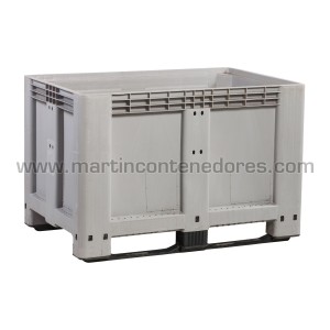 Caisse-palette plastique fermé 1200x800x780/610 mm 2 traîneaux Non Étanche