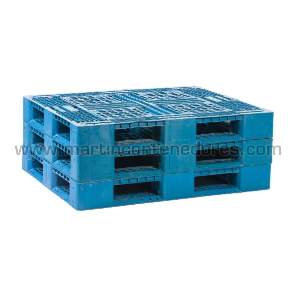 Palette plastique ajourée 1200x1000x150 mm 6 traîneaux