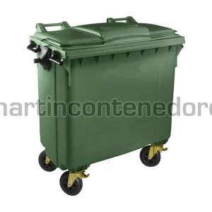 Contenedor basura verde materia orgánica