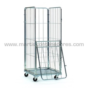 Roll container 3 lados com porta 800x720x1800 mm