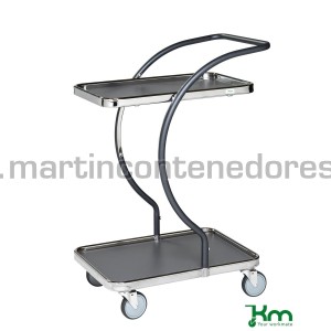 Chariot avec 2 étagères c-line 685x450x1000 mm