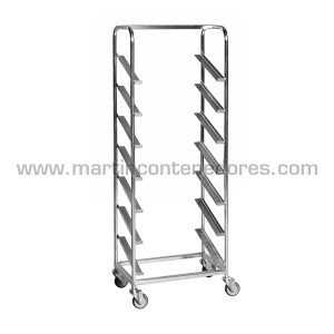 Chariot avec frein pour 7 bacs Euronorm 600x400 mm