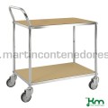 Chariot de service avec 1 poignée et 2 étagères ESD 850x435x950 mm