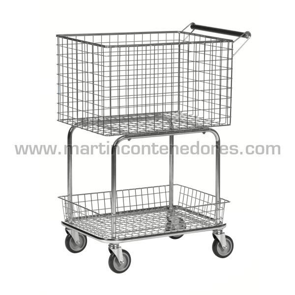 Carro picking 2 cestas de malla 690x410x950 mm