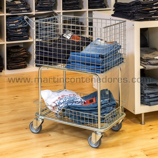Carro picking 2 cestas de malla 690x410x950 mm