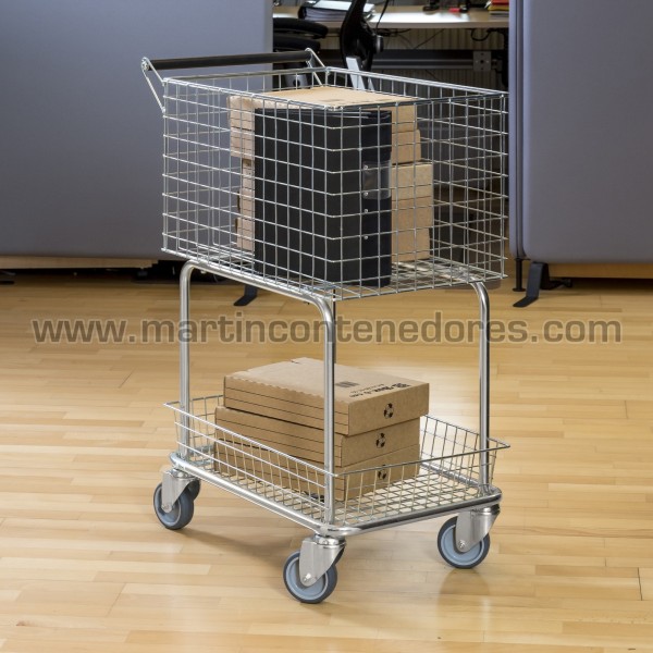 Carro picking 2 cestas de malla 690x410x950 mm