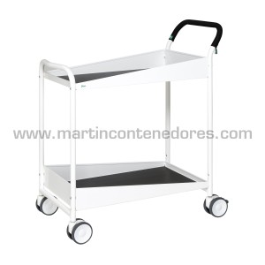 Carrinho konga com 2 prateleiras branco 866x455x980 mm