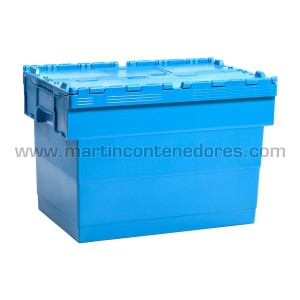 Caja plástica encajable con tapa 600x400x416 mm