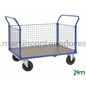 Carro plataforma con 3 laterales 1166x700x1020 mm
