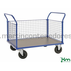 Carro plataforma con 3 laterales 1366x800x1020 mm
