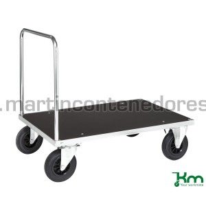 Carro plataforma galvanizado con 1 asa y freno 1200x800x900 mm