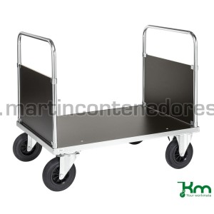 Carro plataforma galvanizado con 2 paredes frontales 1000x700x900 mm