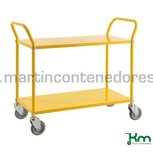 Carro picking amarillo con 2 estantes 1080x480x940 mm