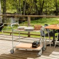 Design table trolley with 2 shelves white and black 1020x555x965 mm