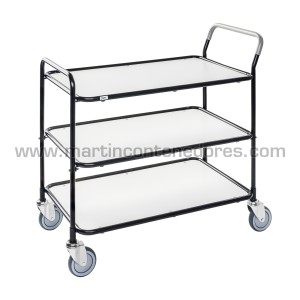 Carro de mesa con 3 estantes blanco y negro 1020x555x965 mm