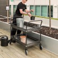 Service trolley white with 2 baskets 1130x550x940