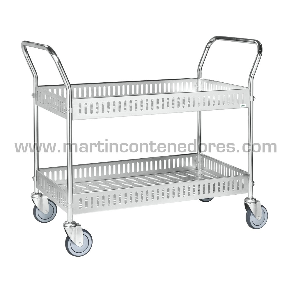 Carrinho de servir galvanizado com 2 cestas 1130x550x940 mm Carrinho de servir galvanizado com 2 cestas 1130x550x940 mm