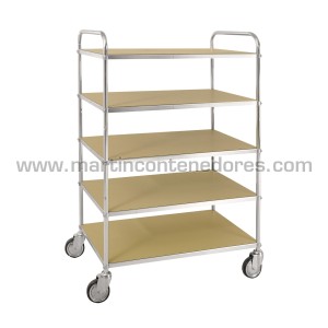 ESD shelf trolley with 5 shelves 980x585x1445 mm