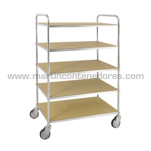Carro con 5 estantes ESD con freno 980x585x1445 mm