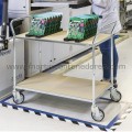 Design table trolley with 2 handles and 3 shelves ESD with brakes 1070x585x940 mm