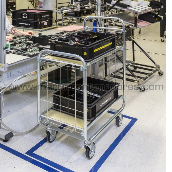 Trolley with 3 adjustable shelves ESD 945x470x1120 mm